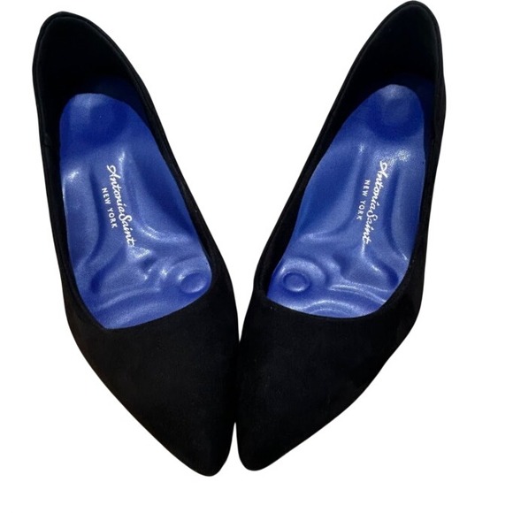 Antonia Saint NY Shoes - Antonia Saint NY Vicki Heels 40MM Black Ultra Suede Pointed Toe Pumps Mens 9.5